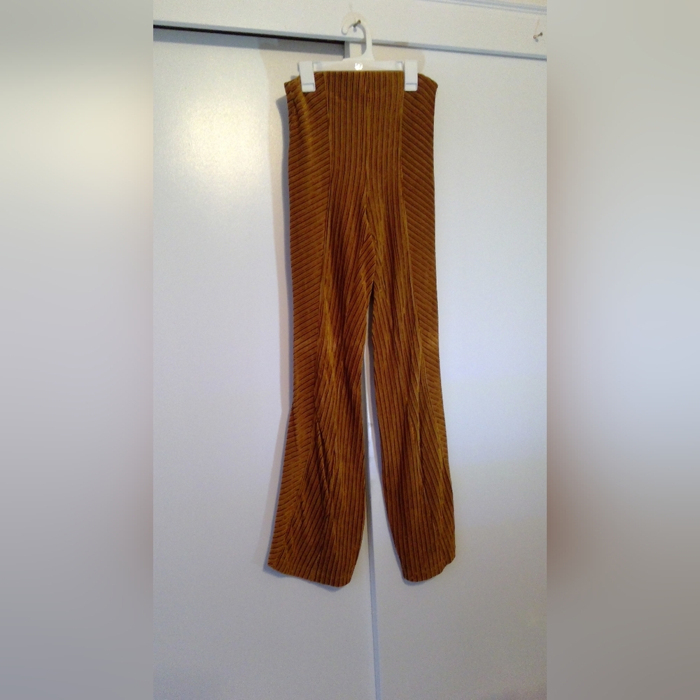 Brown Corduroy Wide Leg Pants High Waisted